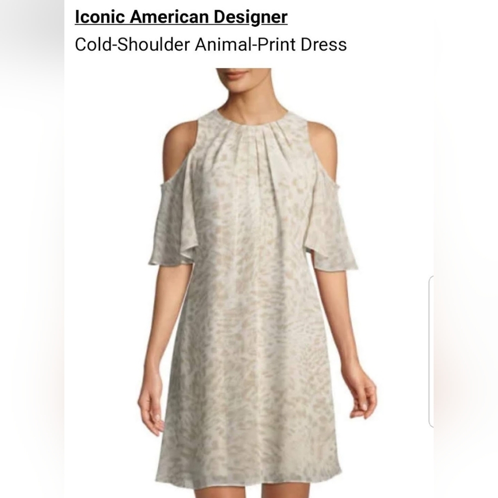 Calvin Klein Leopard Print Cold Shoulder Dress